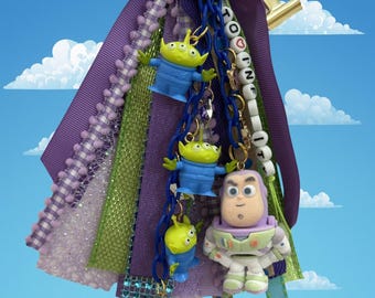 Buzz Lightyear Alien Toy Story Bag Charm | Handmade Beaded Tassel Accessory