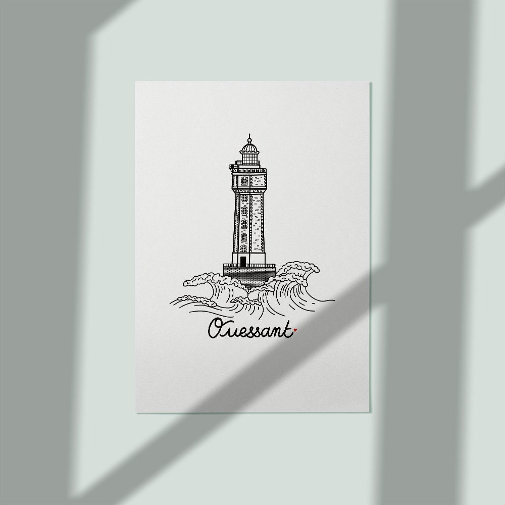 Affiche Illustration Ville Ouessant