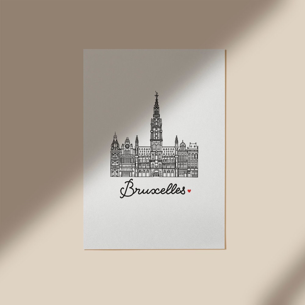 Affiche Illustration Ville Bruxelles