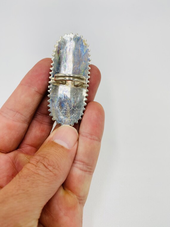 Long Zuni Turquoise Statement Ring - image 3