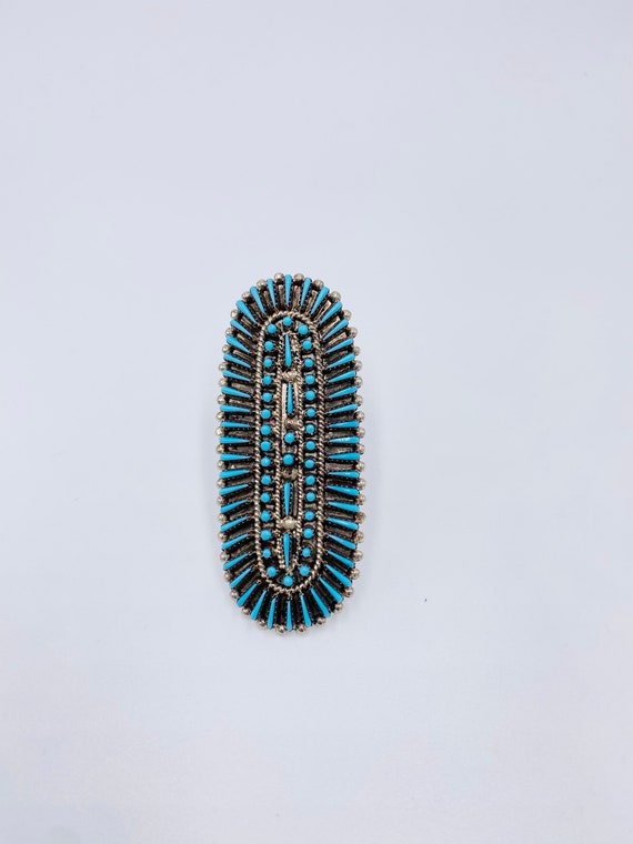 Long Zuni Turquoise Statement Ring