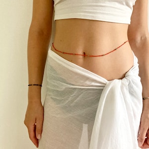 LAÏLA Belly Necklace - red & gold