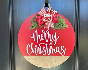 Front Door | Merry Christmas Ole Red | Front Door Wreath | Door Hanger | Door Wreath | Housewarming Gift | Closing Gift | Home Decor