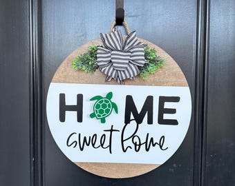 Interchangeable Sign | Front Door Decor | Home Sweet Home | Front Door Wreath | Front Door Hanger | Custom Door Sign | Home Decor