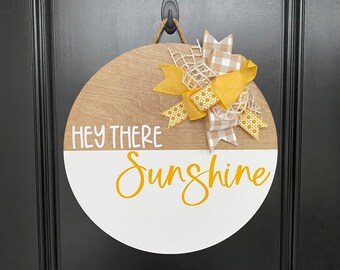 Front Door Decor | Front Door Wreath | Hey There Sunshine | Door Hanger | Door Wreath | Housewarming Gift | Closing Gift | Home Decor