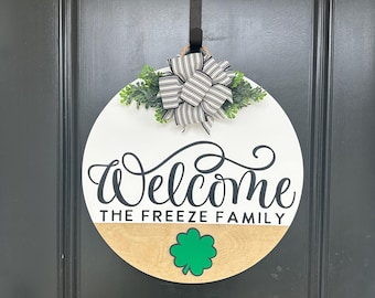 Interchangeable Sign | Personalized | Welcome | Front Door Wreath | Front Door Decor | All Seasons