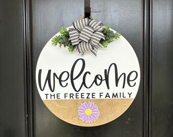 Interchangeable Sign | Personalized | Front Door Wreath | Welcome Sign | Front Door Decor | All Seasons