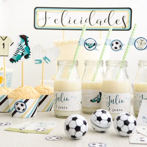 DIGITAL &quot;football&quot; party kit. Football party decoration for birthdays, First Communion, celebrations...PRINTABLE