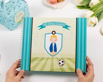 First Communion  personalized guest book,  Soccer First Holy Communion signature book , First Communion gift for boy, Spanish  memory book