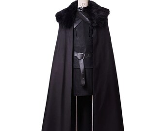 Halloween Game of Thrones Costume Jon Snow Costume Outfit Coat Cosplay Full Set