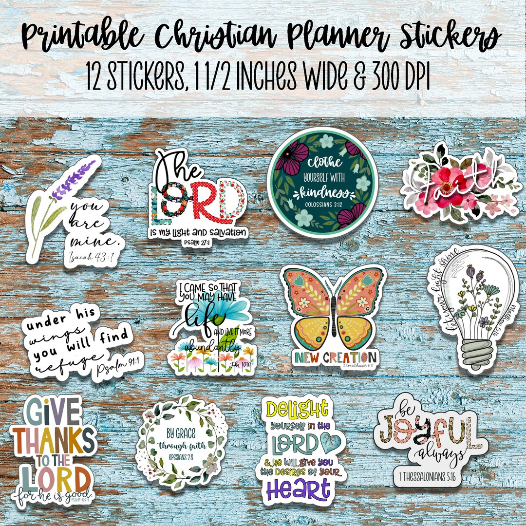 Printable Christian Stickers Bible Stickers Faith Stickers - Etsy