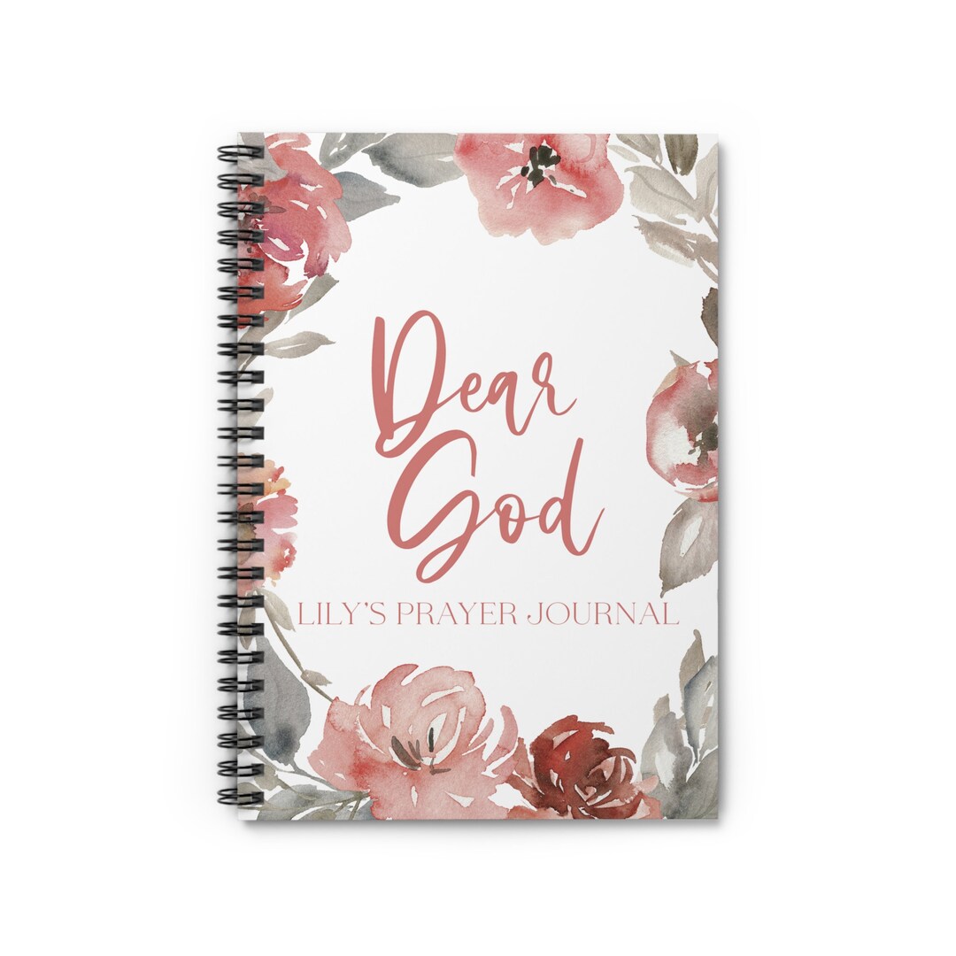 Dear God Spiral Bound Prayer Journal Pages for Conversations With God