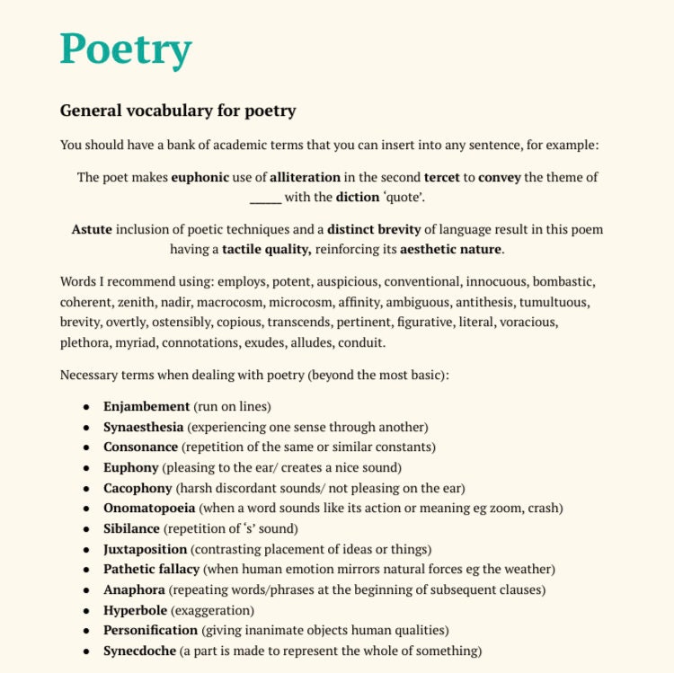 English Leaving Cert H1 Notes Etsy Ireland