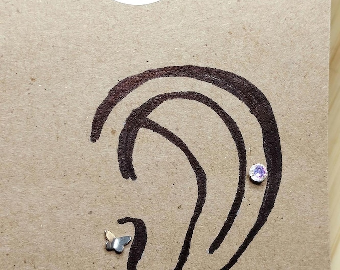 SET OF 3 Ear Piercings Earrings: great for most Ear Piercings, 22 G, 22 Gauge, Size of regular earring post, Stainless Steel, Tragus, Lobe