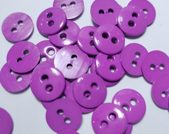 34 buttons vintage 1/4" bright purple