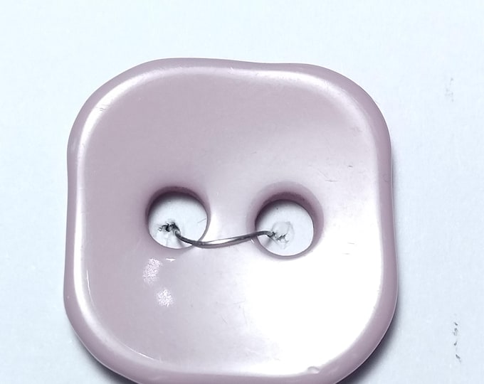 1 rounded square lavender button vintage large 1 1/8"