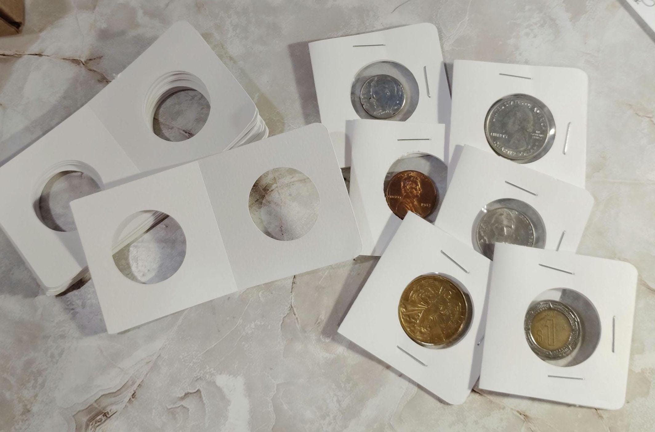COIN COLLECTION 2x2 Cards DIY for Coins Small & up to a Quarter in Size ...