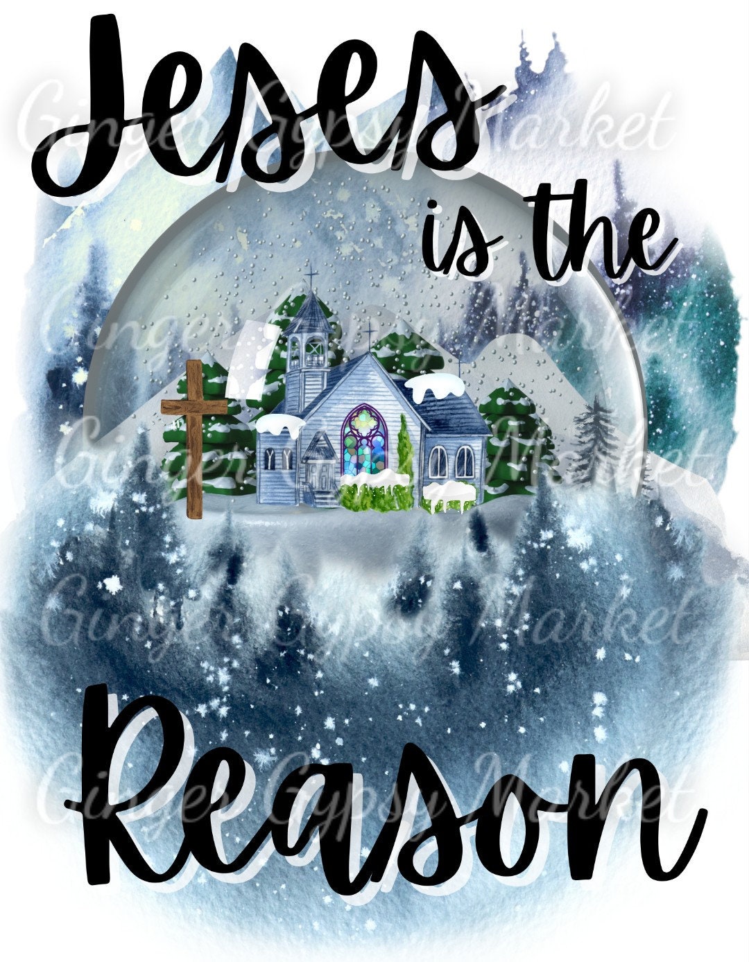 Jesus is the Reason Snow Globe Christmas Png Digital Etsy