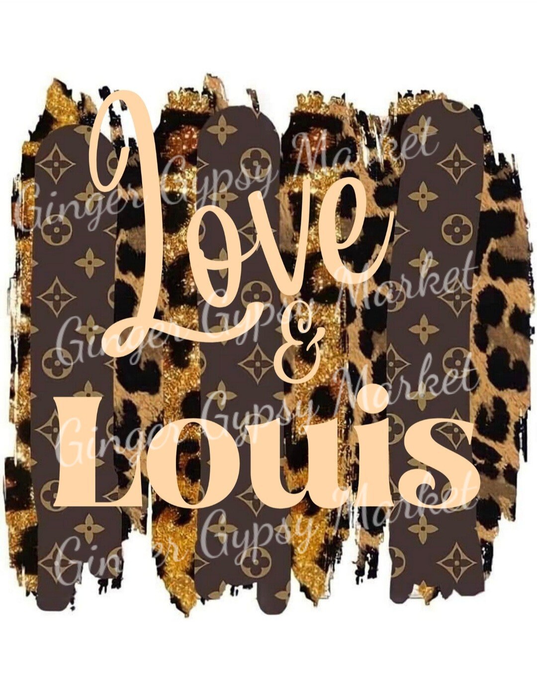 Dripping LV Leopard INSTANT DOWNLOAD print file PNG