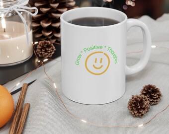 Grow Positive Thoughts, Motivational, Inspirational gift, I love you mug, Positivity mug, Best Friend Gift, Cheer Up Gift, Hug Mugs