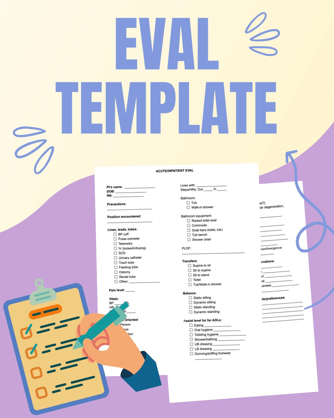 Occupational Therapy Acute Care/inpatient Rehab Evaluation Template