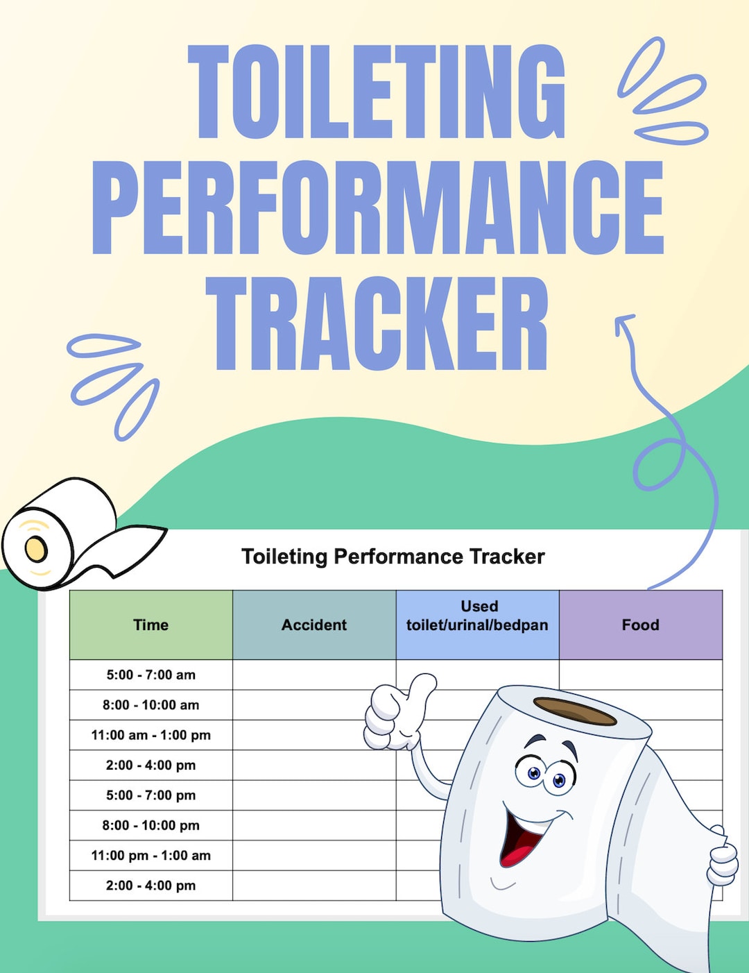 Toileting Performance Tracker, Occupational Therapy, OT, Adls, Self