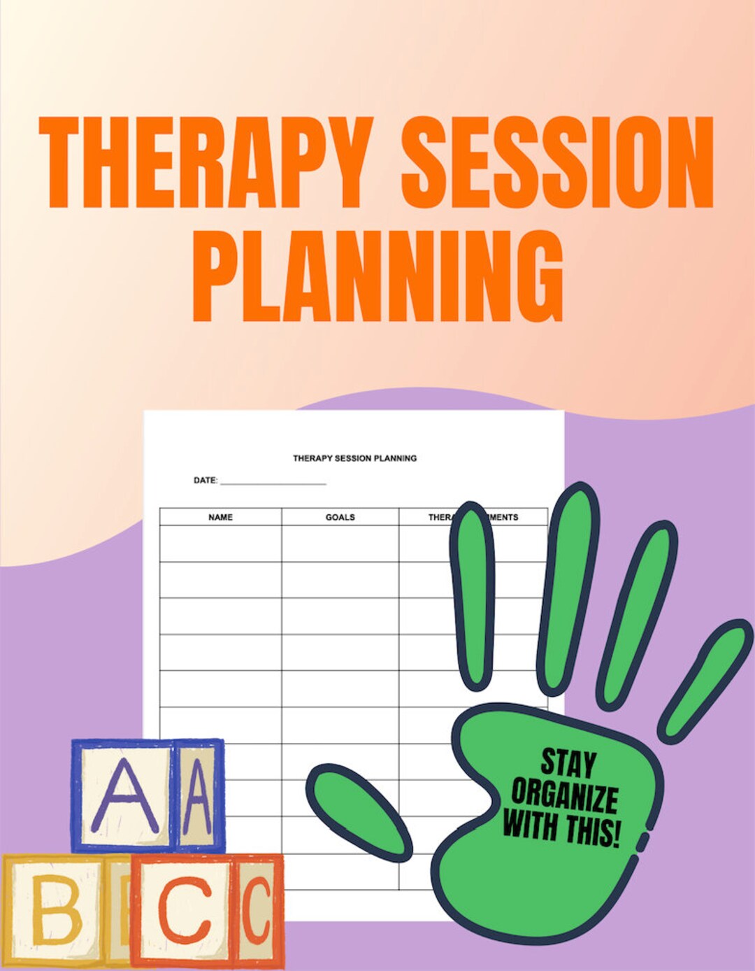 Occupational Therapy Planning Worksheet, Organization, Pediatrics ...