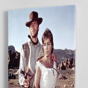 Clint Eastwood Spagetti Western Rawhide Grungy Black and White Retro Cowboy Texas Movie Poster Promotional