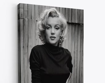 Marilyn Monroe Famous Movie Set Print Canvas,  black and white