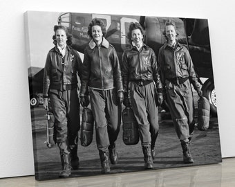 Women Aviators of WW2 Bombers Navy Army Royal Airforce WASP from WWII Adventurer women hero pilot aviation vintage Black and White Retro ww2