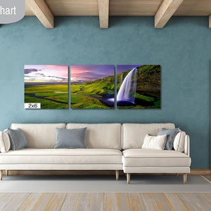 Waterfall Iceland Canvas Wall Art Decor Print Seljalandsfoss Skyline ...