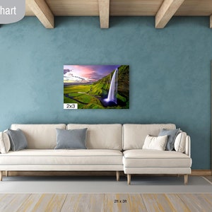 Waterfall Iceland Canvas Wall Art Decor Print Seljalandsfoss Skyline ...