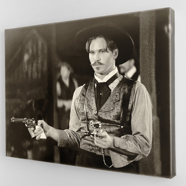 Doc Holliday Val Kilmer Famous gunfighter original painting Tombstone Arizona Movie Print Canvas, western, outlaw, old west