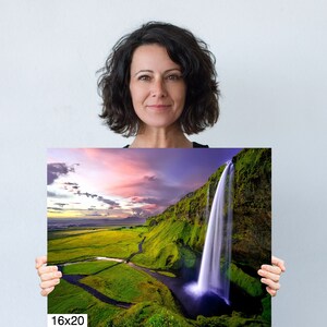 Waterfall Iceland Canvas Wall Art Decor Print Seljalandsfoss Skyline ...