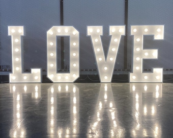 Love Large Marquee Letter Lights, 4ft 3ft Big Wedding Mr & Mrs Led Sign, Grote Marquee Light Up Letters, Marry Me Marquee Lights voor bruiloft