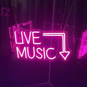 Live Music Neon Sign,Party Neon,Studio Lights,Neon Light Sign,DJ Sign,LED Neon Sign, Music Studio, Recording Studio, Jamming Room