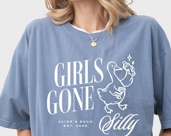 Camisetas divertidas de despedida de soltera con diseño de ganso tonto, camisetas personalizadas para novias que se divierten, Comfort Colors