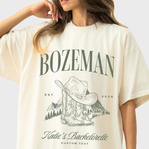 Bozeman bachelorette shirt custom name montana bachelorette party big sky social club tshirts wild wild wife mountains mimosas comfort color