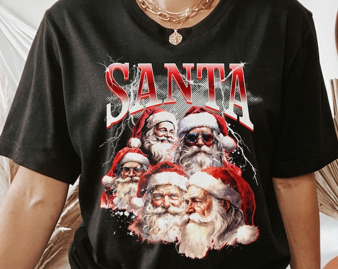 Vintage 90s Santa T-Shirt: Bootleg Xmas Rap Tee