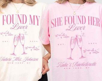 lover bachelorette party shirts she found her lover theme party in my bride era bachelorette era champagne comfort colors bridesmaids gifts