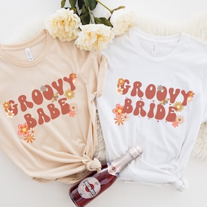 Retro Bachelorette Party Shirts, Groovy Bride, Boho Bachelorette, Retro 60s 70s Bacherolette Party, Hippie Bachelorette, Bridesmaid Gift