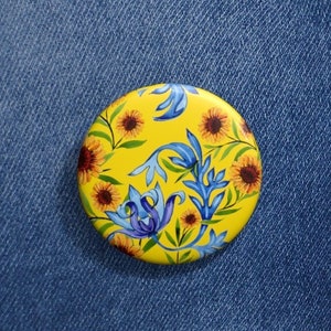 Sunflower pin, Ukraine Pin, Support Ukraine, I stand with Ukraine, Pins for Backpacks