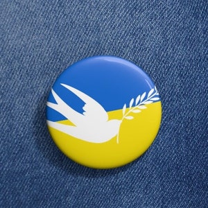 Ukraine Pin, Ukraine Flag, Peace Pin, Cute Pins, Ukraine Flag Button, Ukraine Gift, Stand with Ukraine, I support Ukraine image 1