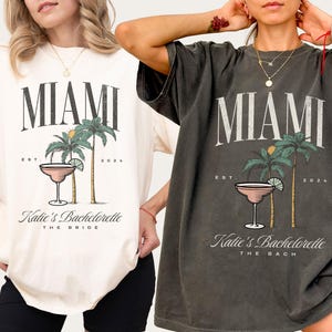 Miami Bachelorette Party Shirts Custom Florida bachlorette shirts Tampa Key West bridesmaids gifts beach palm tree bridal party comfort