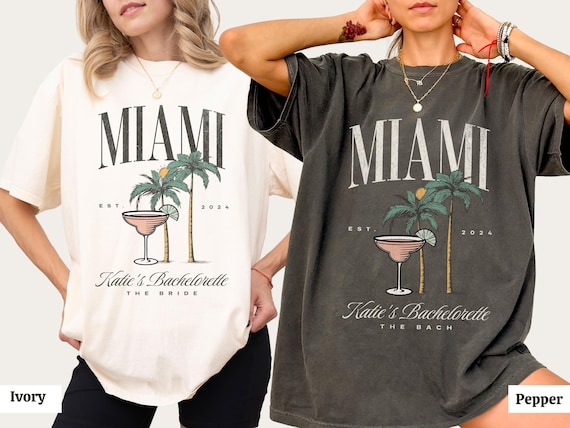 Custom Miami Bachelorette Party Shirt: Florida Beach Bridal Comfort Colors Tee