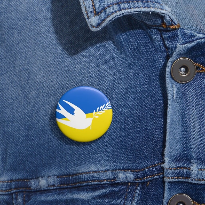 Ukraine Pin, Ukraine Flag, Peace Pin, Cute Pins, Ukraine Flag Button, Ukraine Gift, Stand with Ukraine, I support Ukraine image 1
