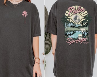 Palm Springs bachelorette party shirts palm springs before the rings bridesmaids gifts California birthday girls trip favors Front and Back