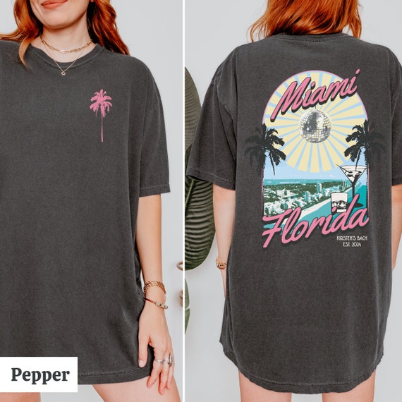 Miami Bachelorette Party Comfort Colors Shirt: Palm Tree Bridal Gift
