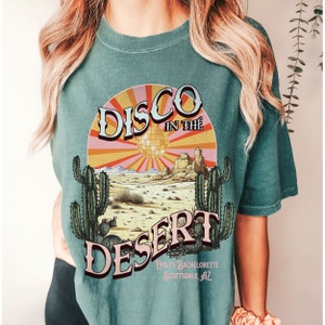 scottsdale bachelorette party shirts disco desert bach tour sedona arizona custom bridesmaids gifts girls trip tees cactus bachelorette Light Green