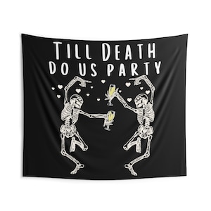 Funny Tapestry, Bachelorette decorations, Bachelorette Backdrop, Halloween Party Decor, Til Death Bachelorette Party, Bachelorette Banner image 1